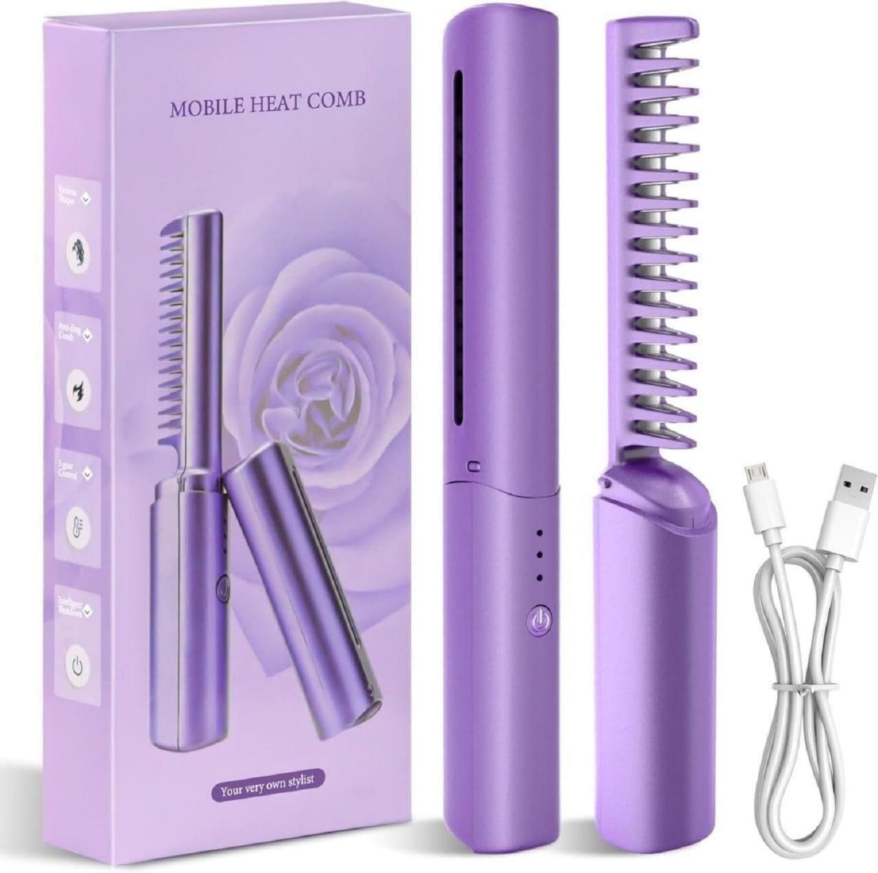 Portable Mini Hair Straightener (Cordless, Rechargeable, Adjustable)