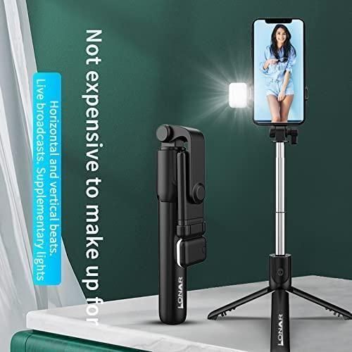 Selfie Stick Tripod with Flash & Bluetooth Remote